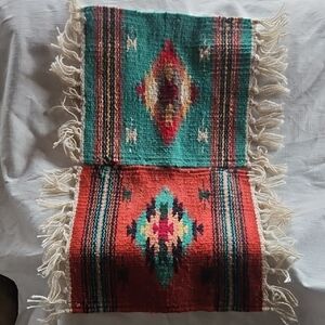 Colorful Woven Tapestries with Fringe
